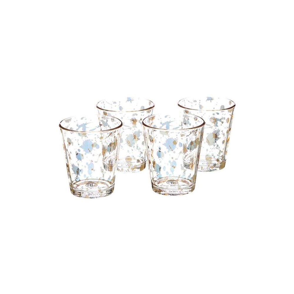 Jonathan Adler Set Of 4 Boxed 1948 Rocks Glassware, Gold
